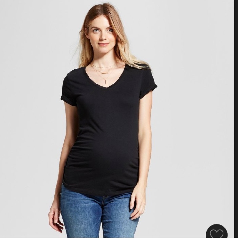 V-Neck Side Shirred Maternity T-Shirt - Isabel Maternity by Ingrid & Isabel.